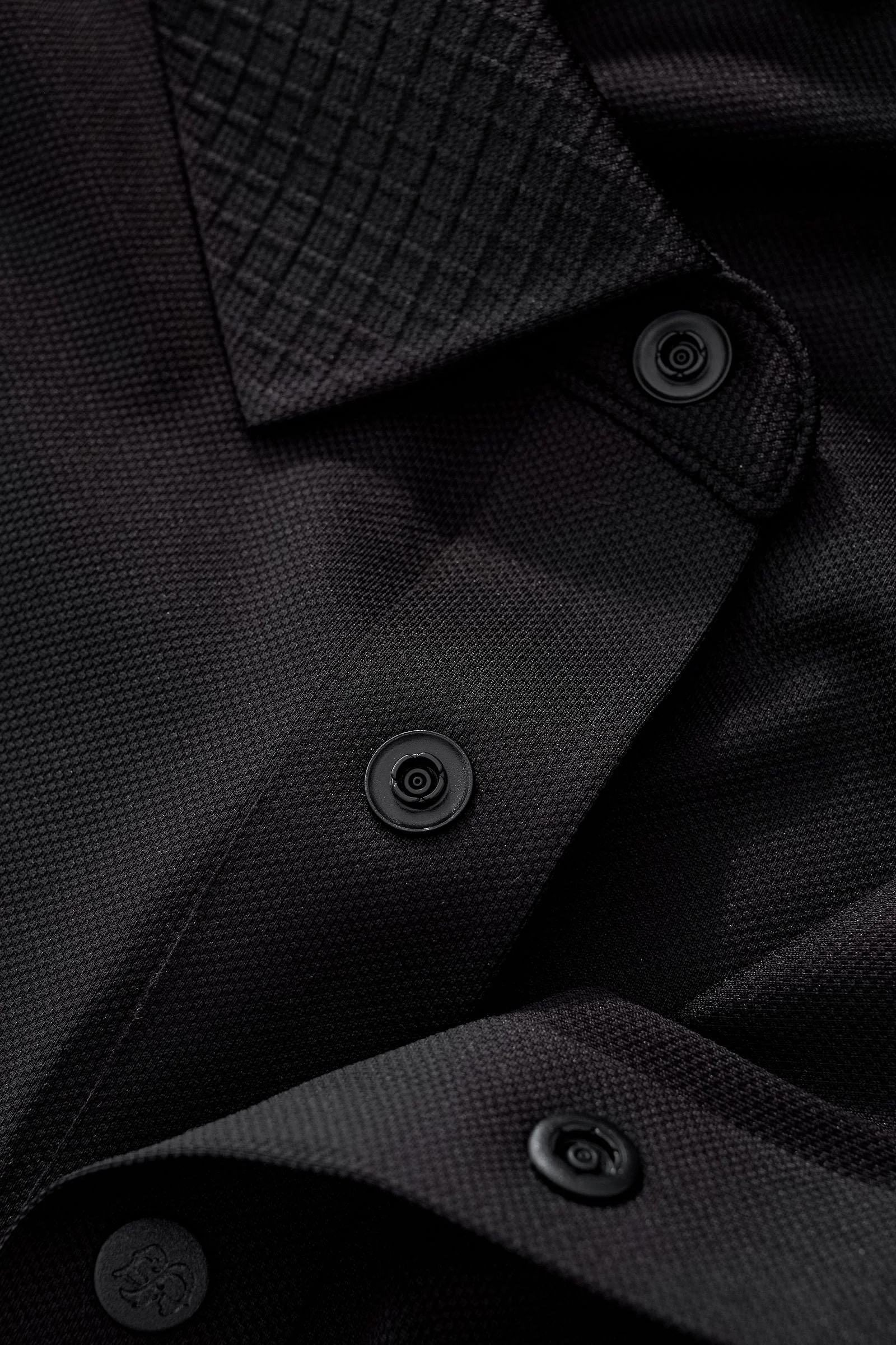 Textured Collar Performance Polo – El Baron BLACK - Image 6