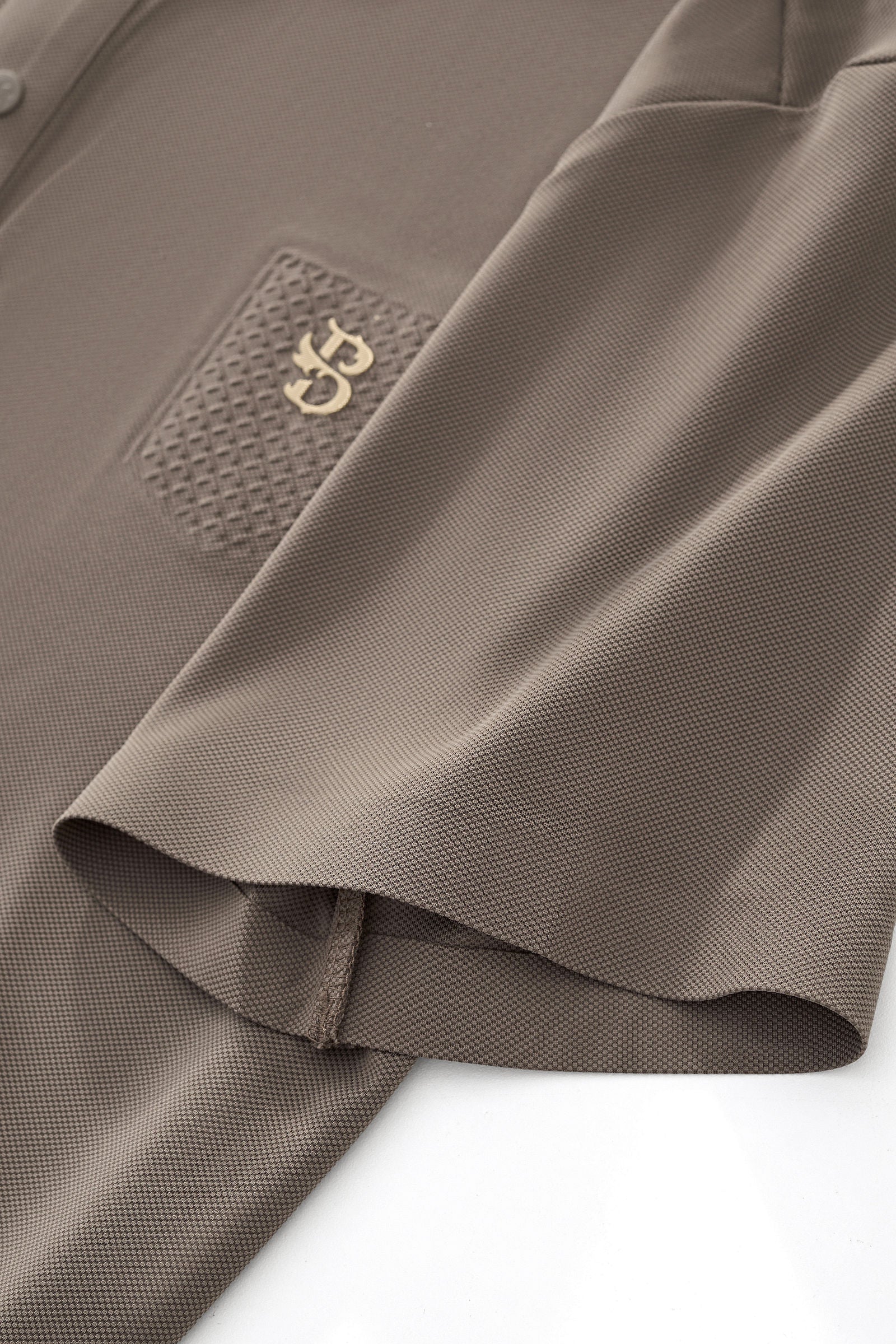 Textured Collar Performance Polo – El Baron KHAKI - Image 5