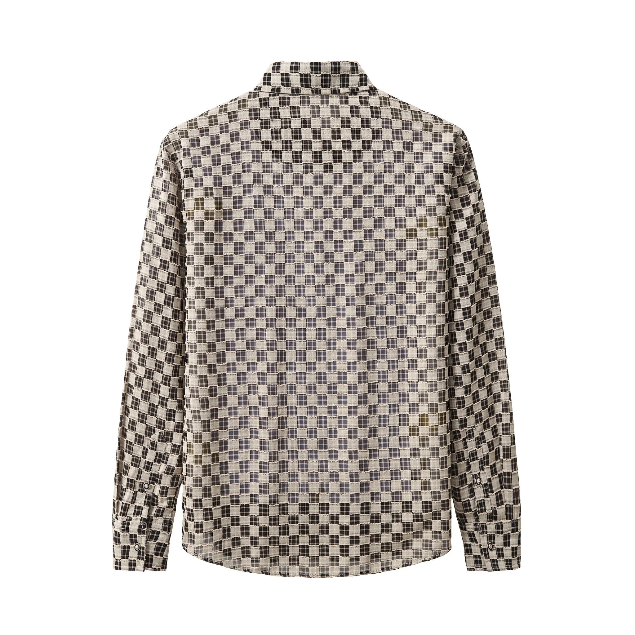 Textured Grid Shirt GREY - Image 2