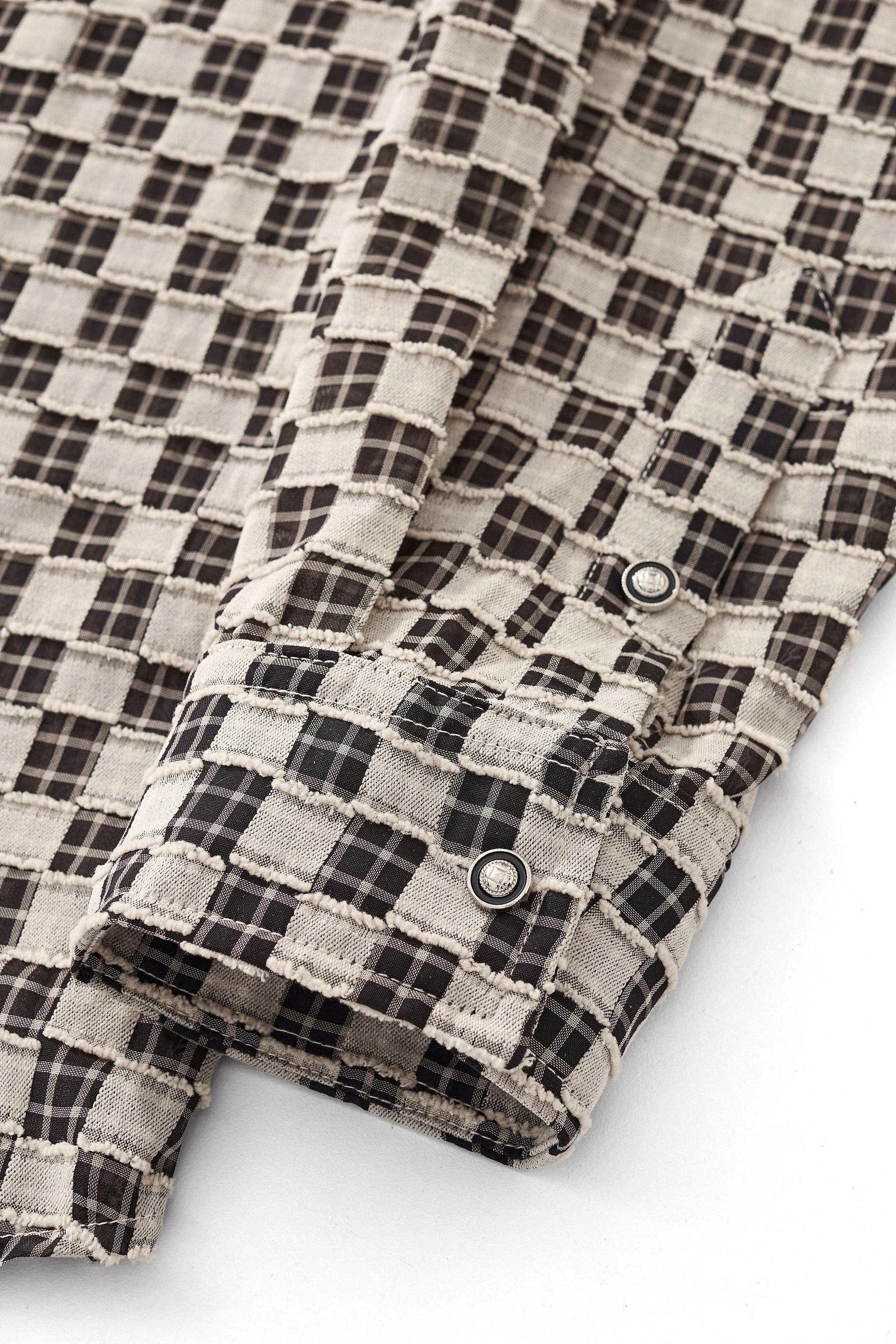 Textured Grid Shirt GREY - Image 5