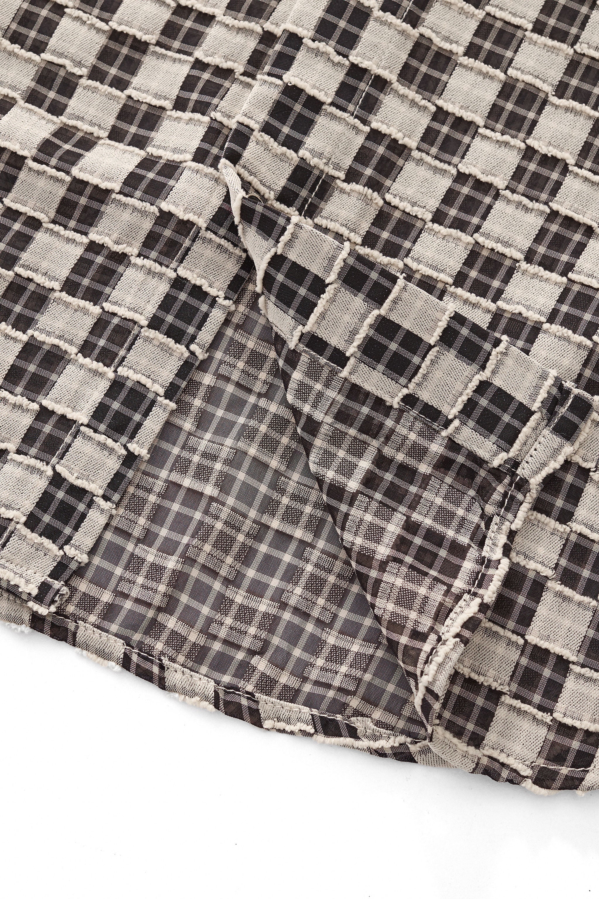 Textured Grid Shirt GREY - Image 7