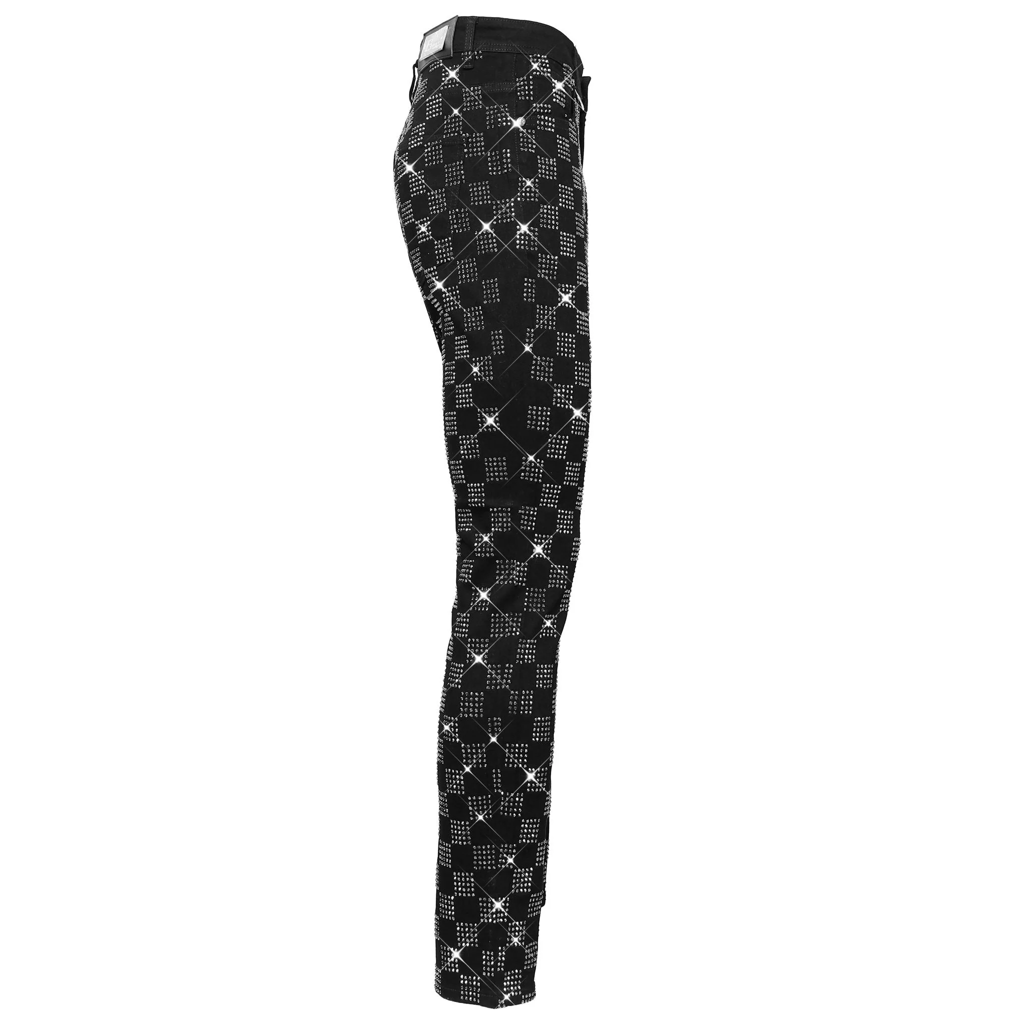 Dazzle Check Denim Pant BLACK/SILVER - Image 3