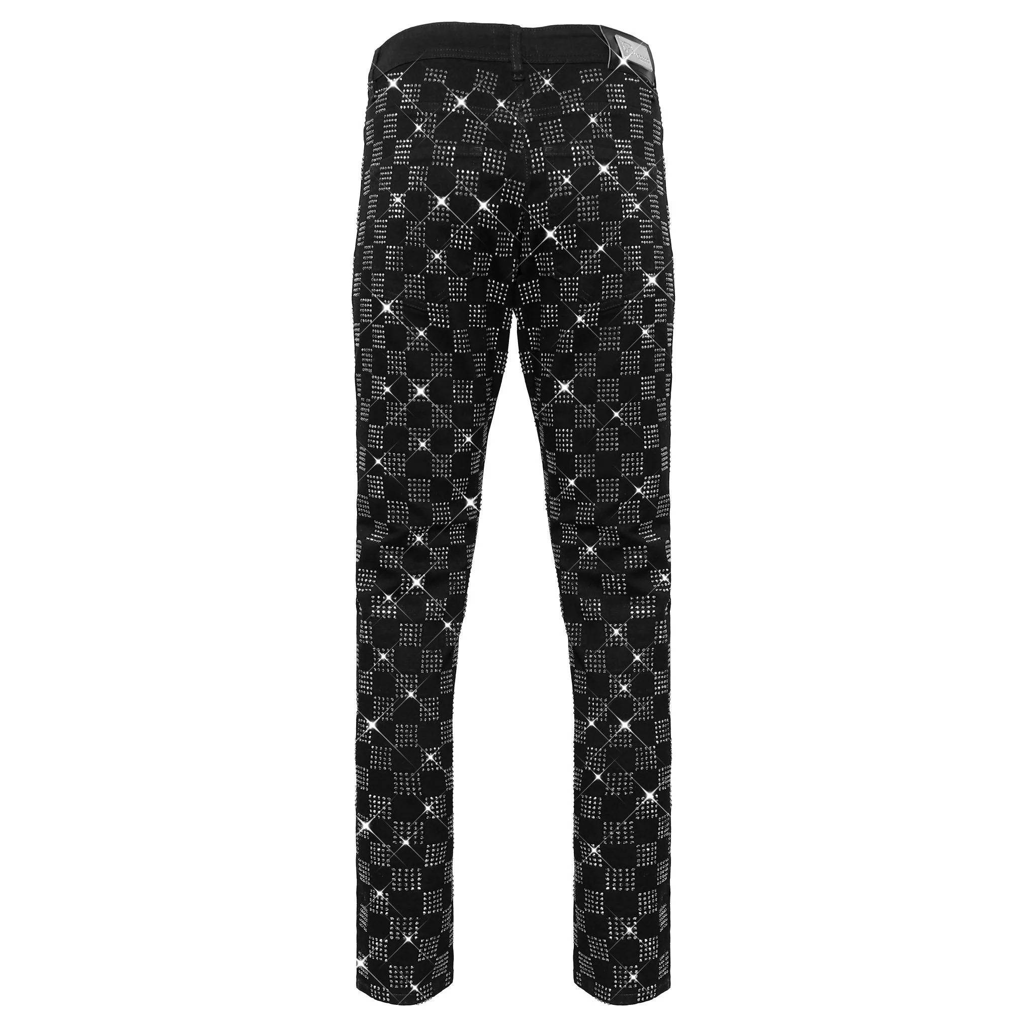 Dazzle Check Denim Pant BLACK/SILVER - Image 4
