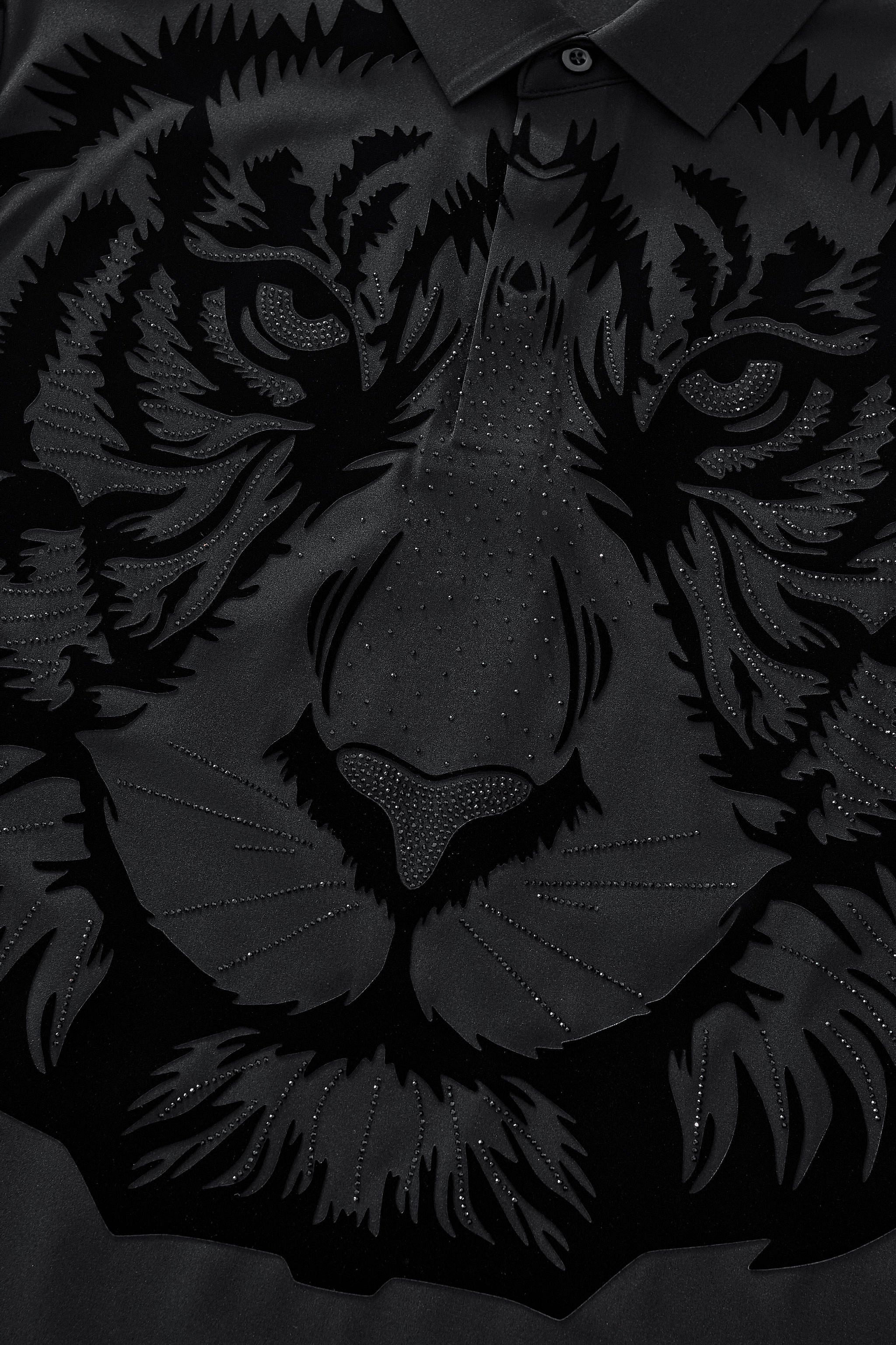 Tiger’s Wrath Embellished Polo BLACK - Image 7