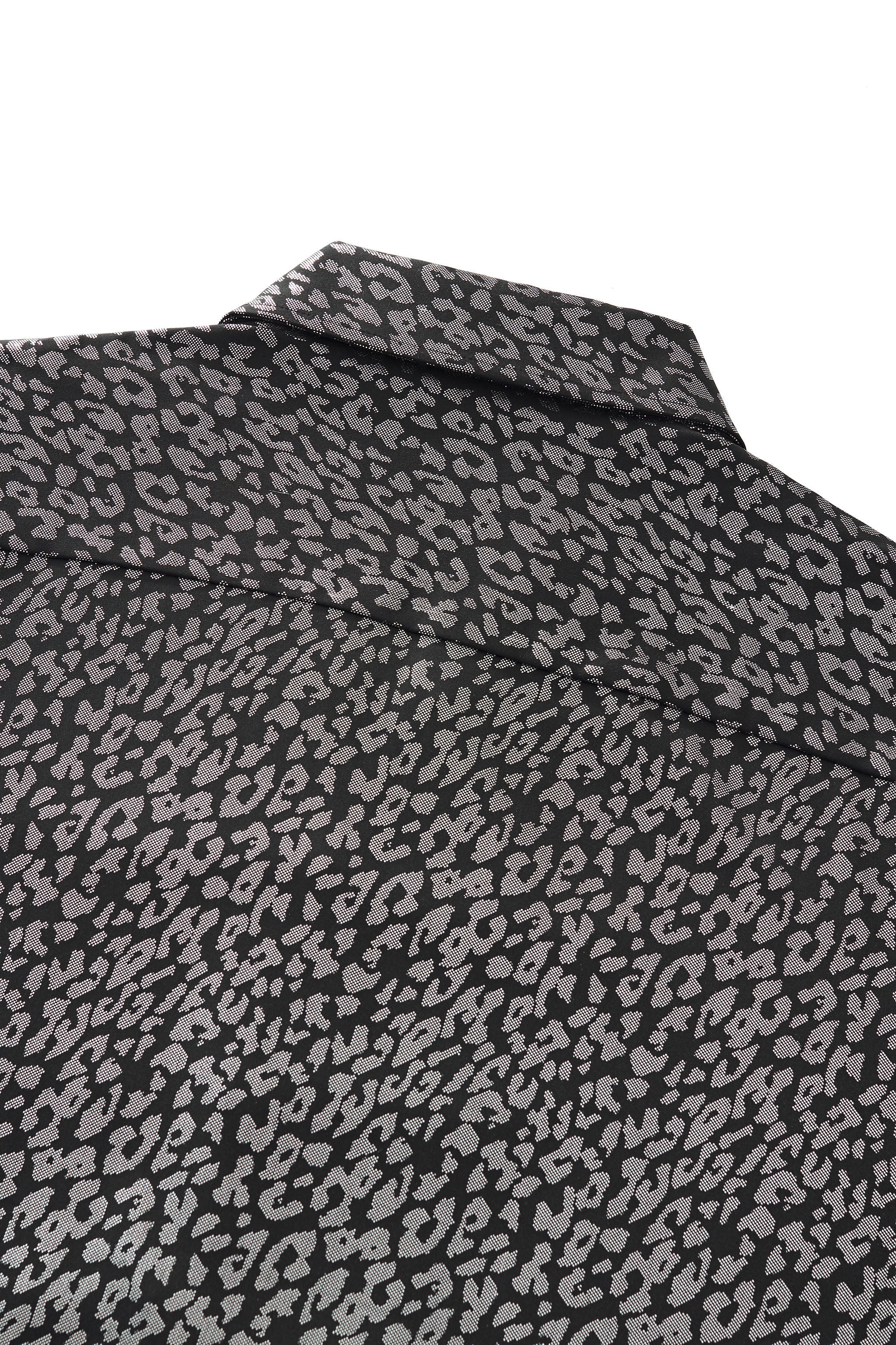Tonal Leopard Shirt BLACK - Image 7