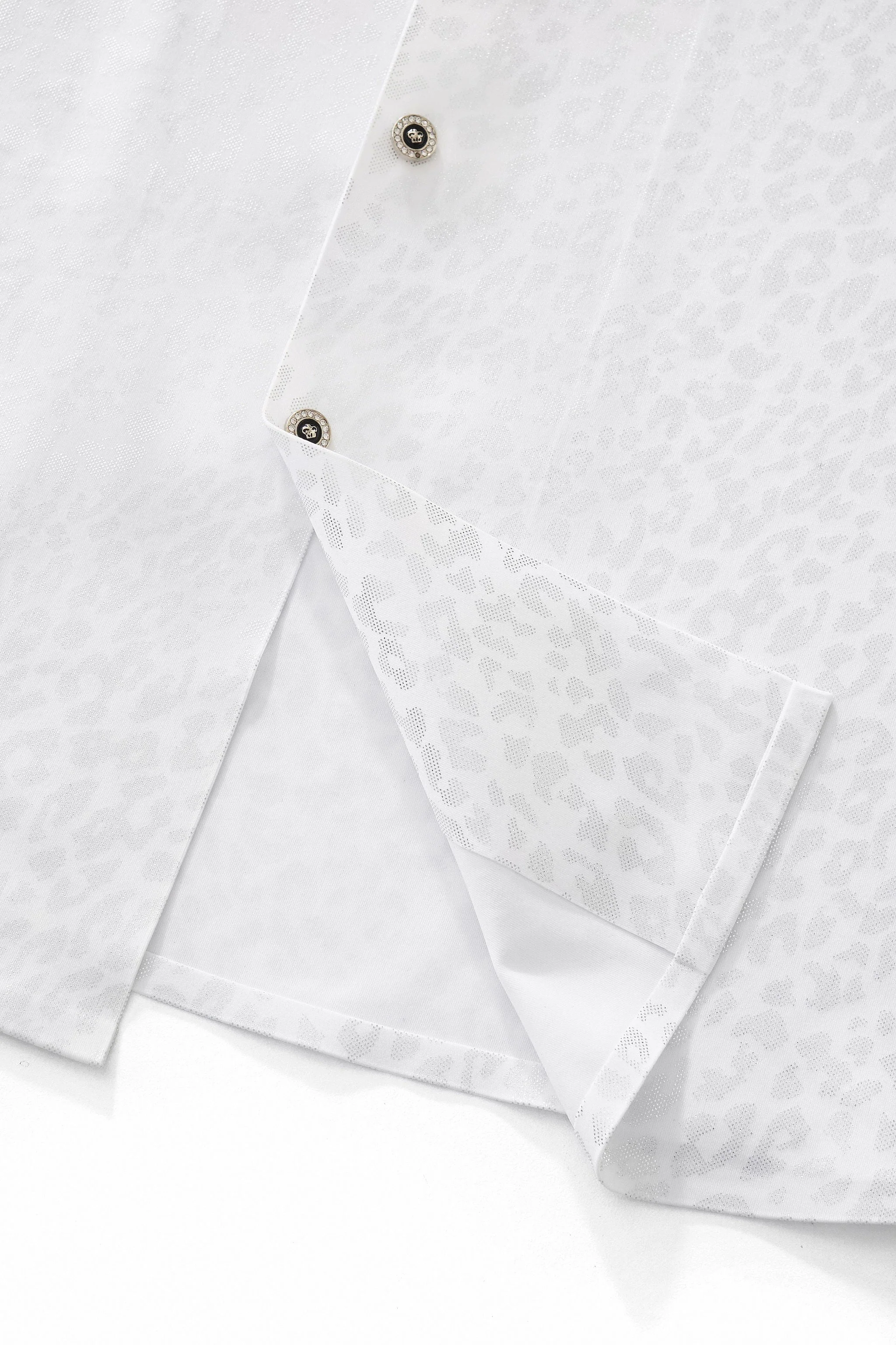 Tonal Leopard Shirt WHITE - Image 8
