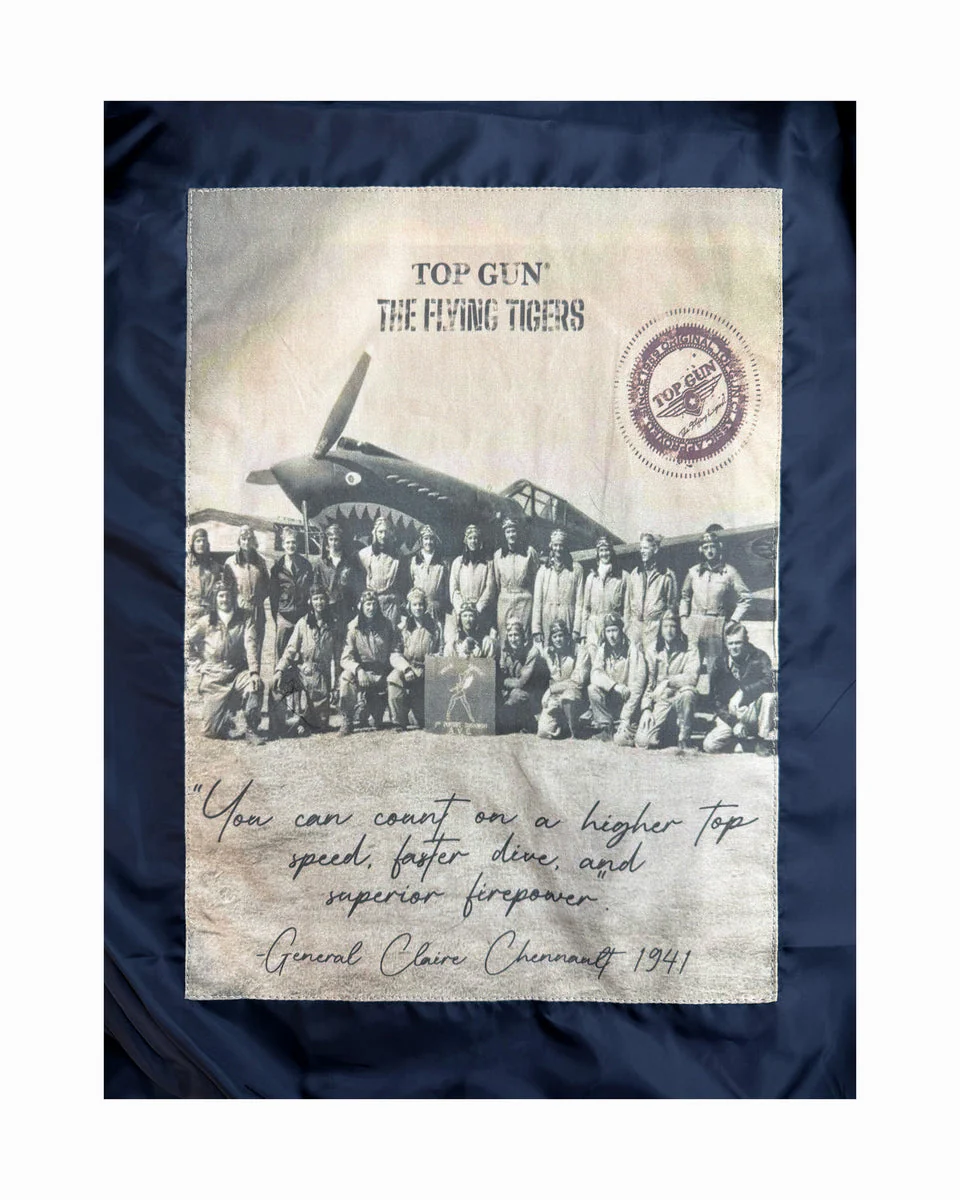 Top Gun Flying Tigers Bomber Jacket - Black - Image 3