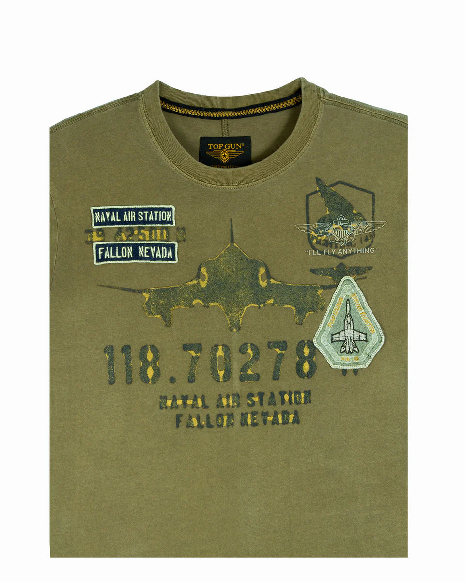 Top Gun "Naval Air Station" Tee - Olive - Image 3