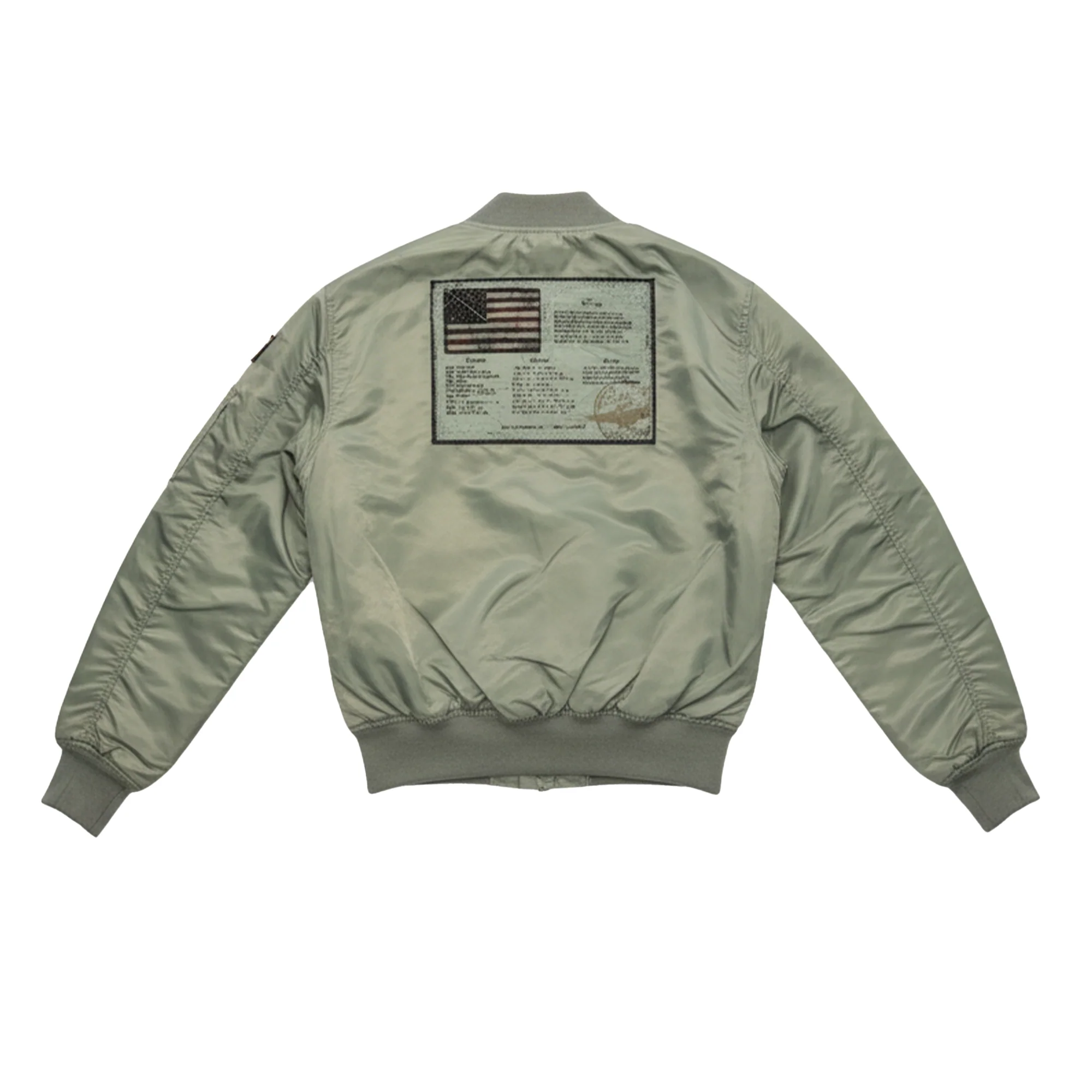 Top Gun Satin Grey Blood Chit Bomber Jacket - Image 2
