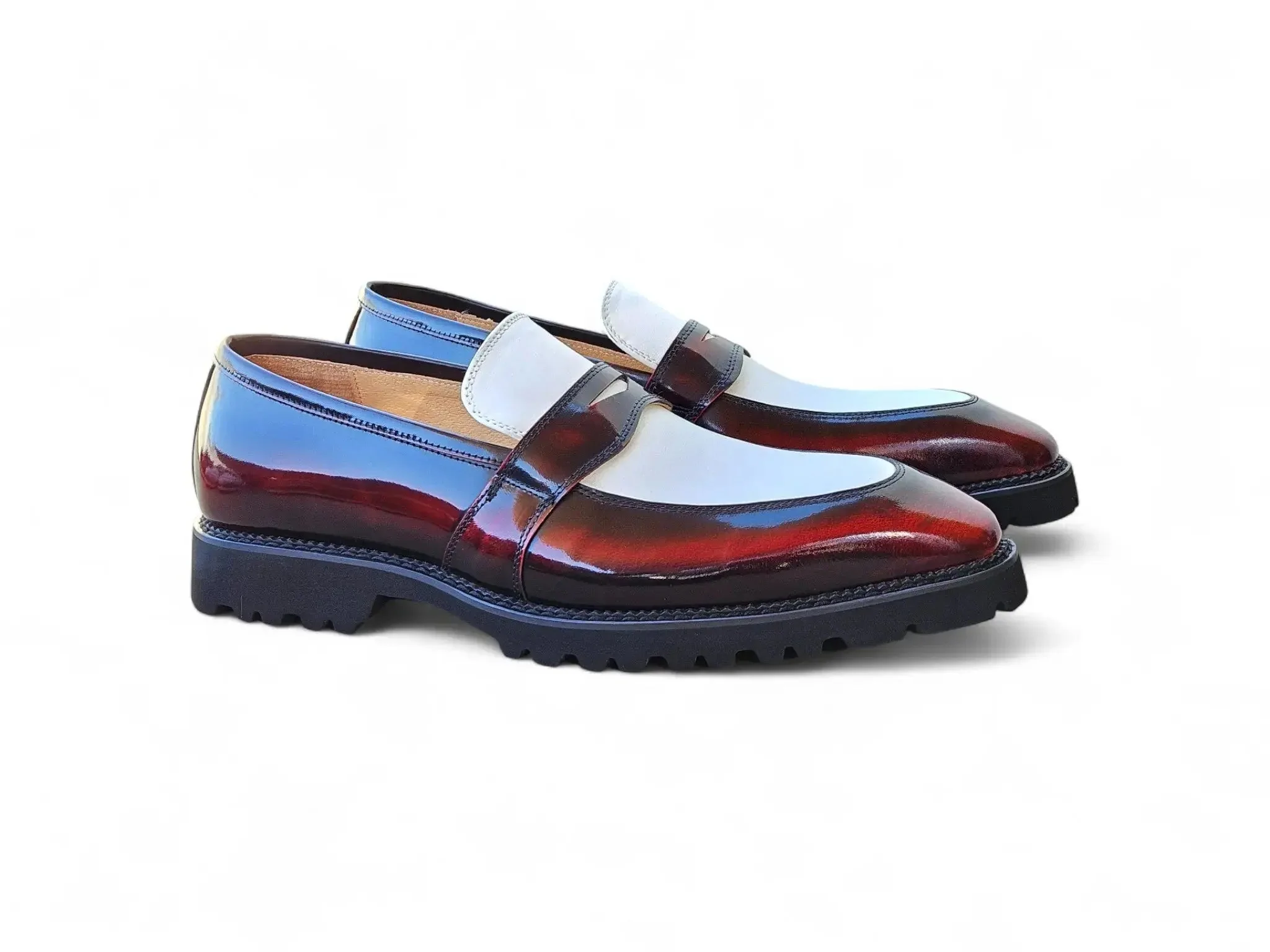 Two Tone Patent Leather Penny Loafer - Image 6