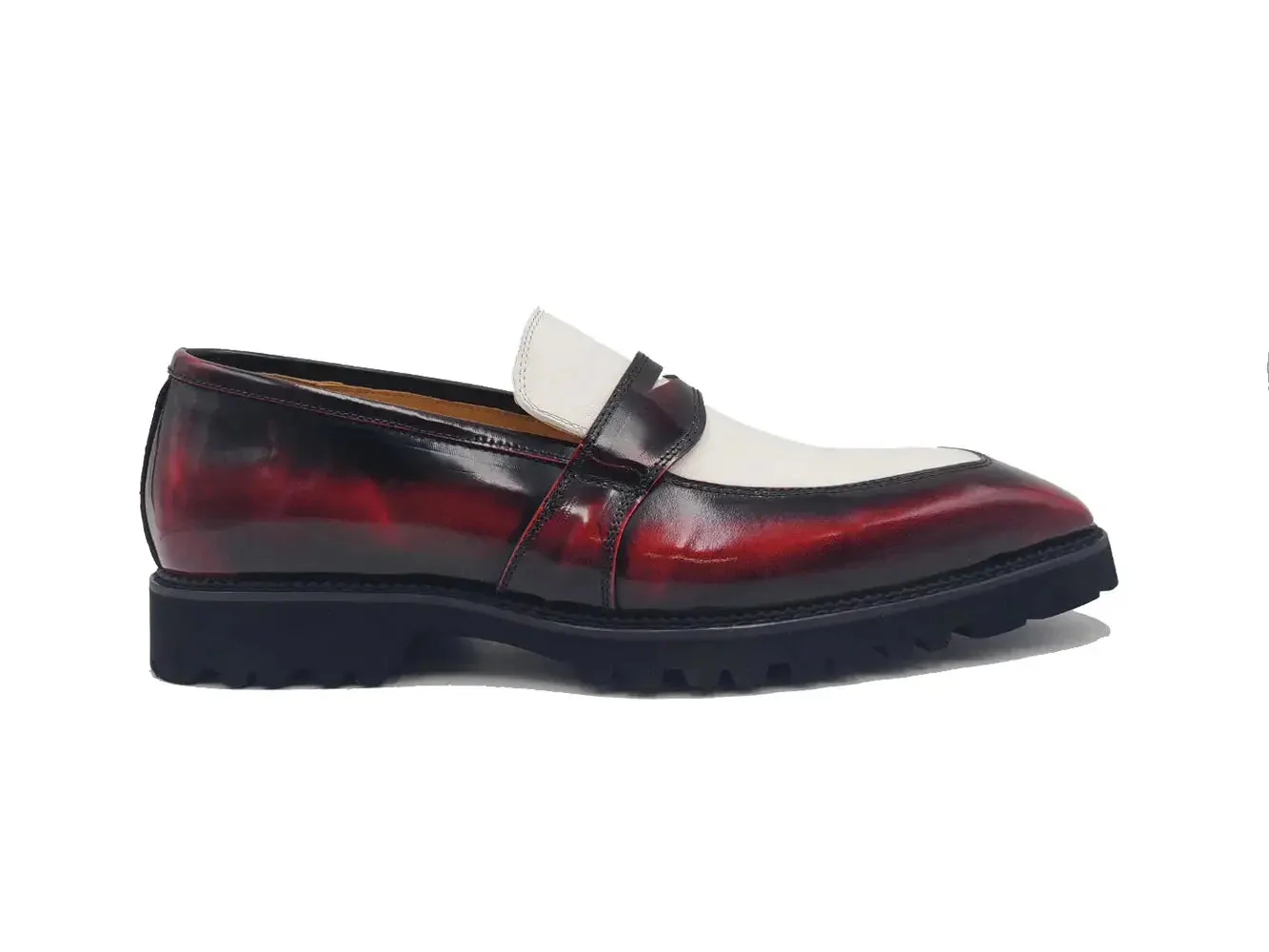 Two Tone Patent Leather Penny Loafer - Image 9