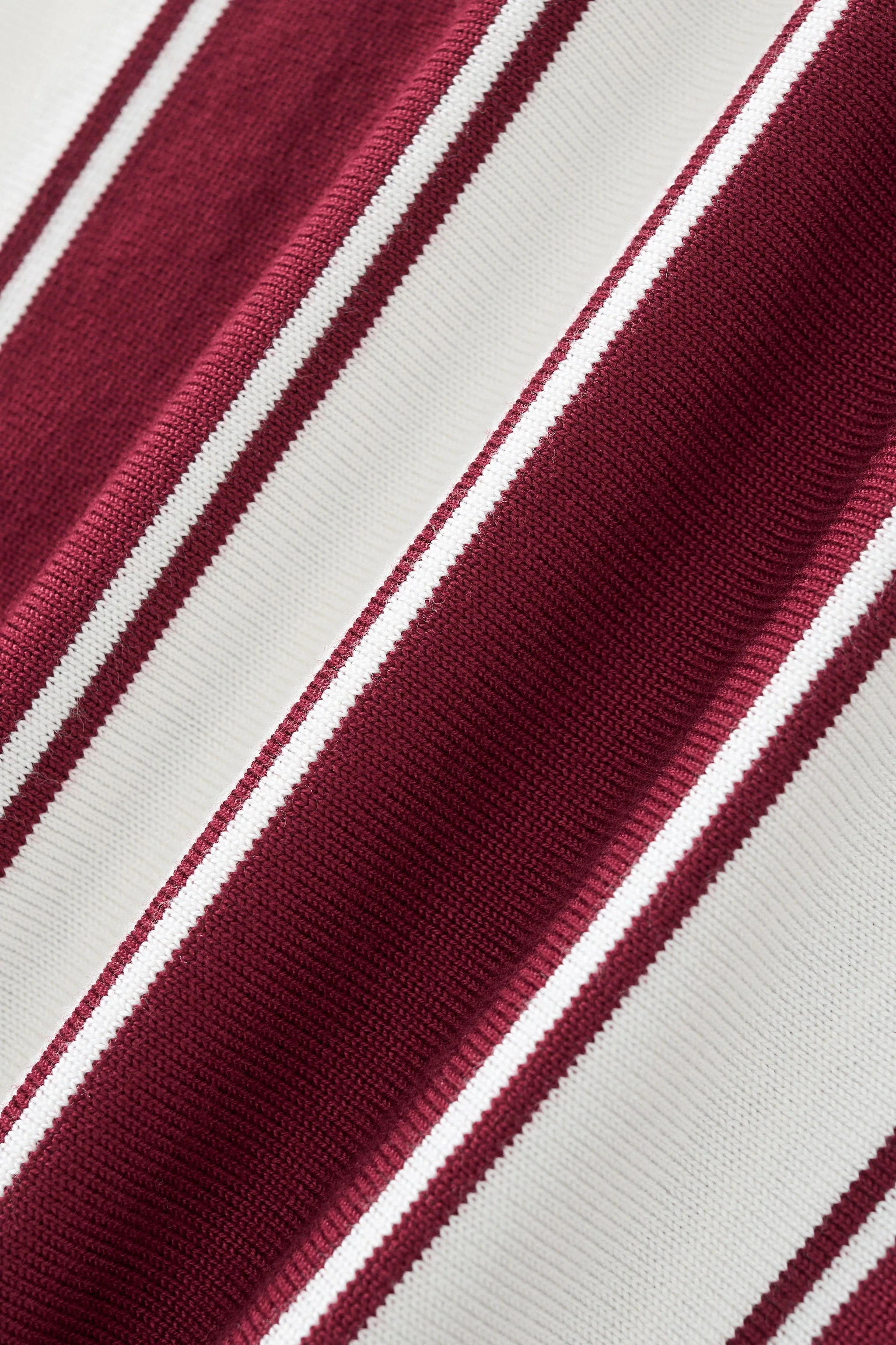 Vanguard Stripe Knit Polo LS WINE - Image 8