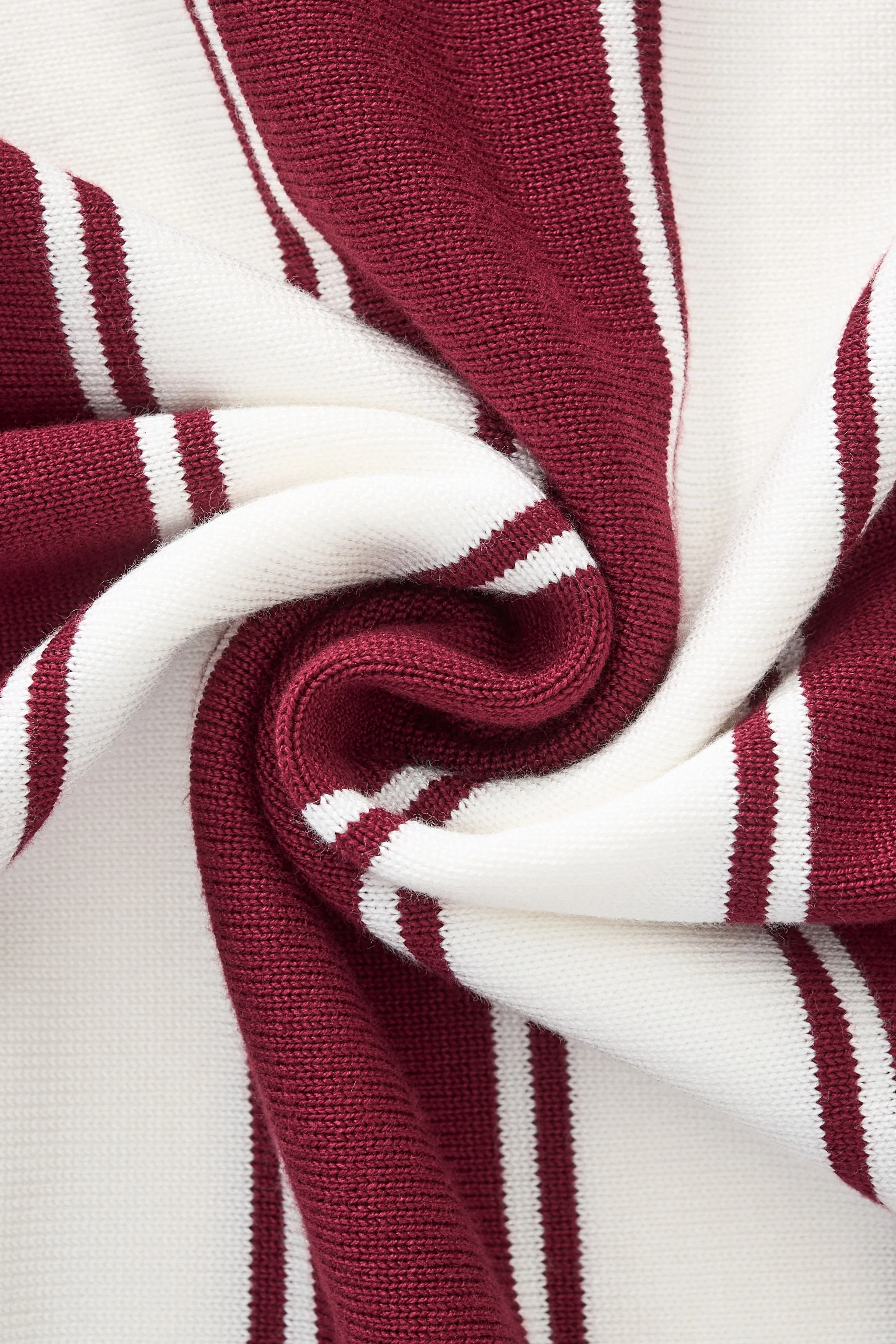 Vanguard Stripe Knit Polo LS WINE - Image 9