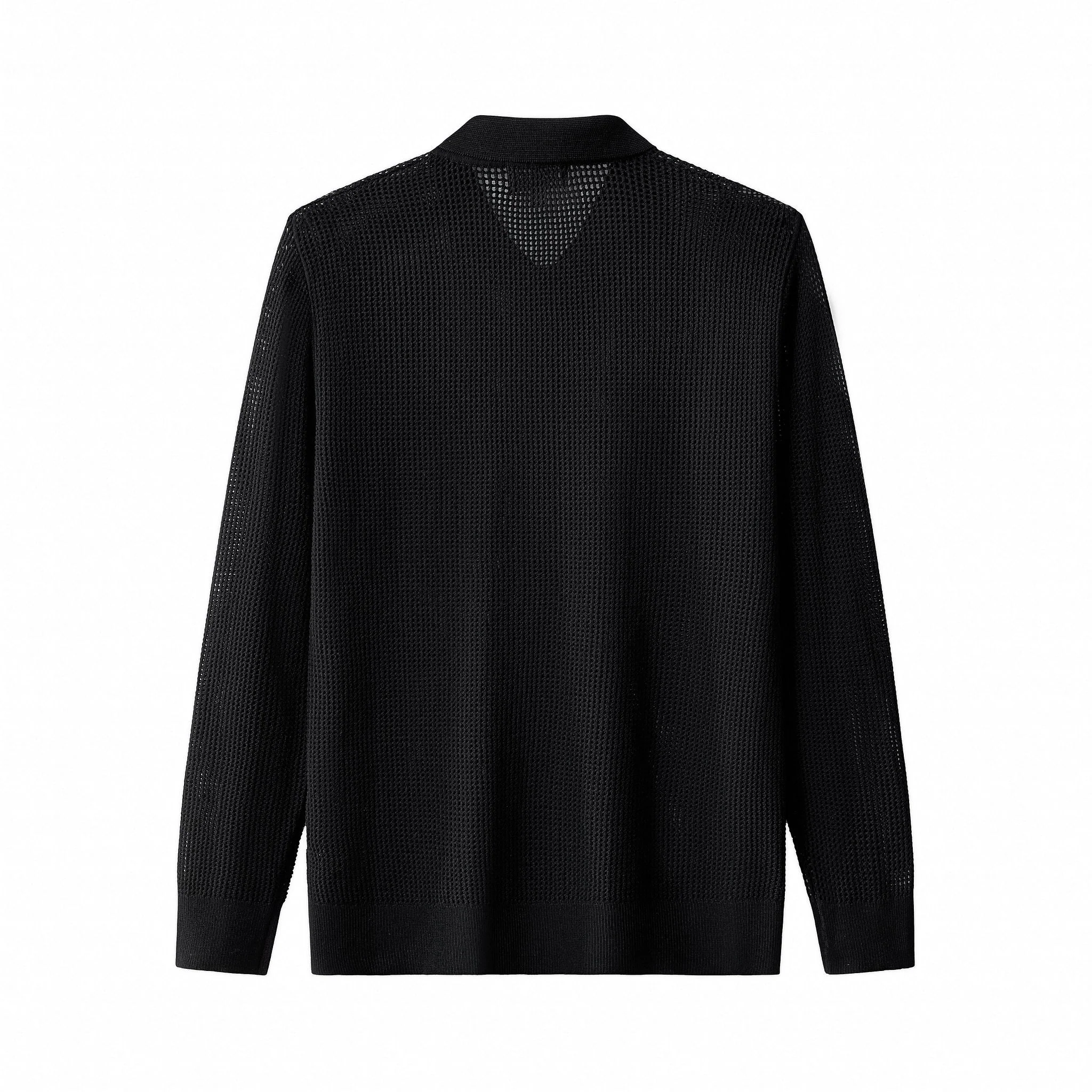 Ventura Mesh Knit LS Shirt BLACK - Image 2