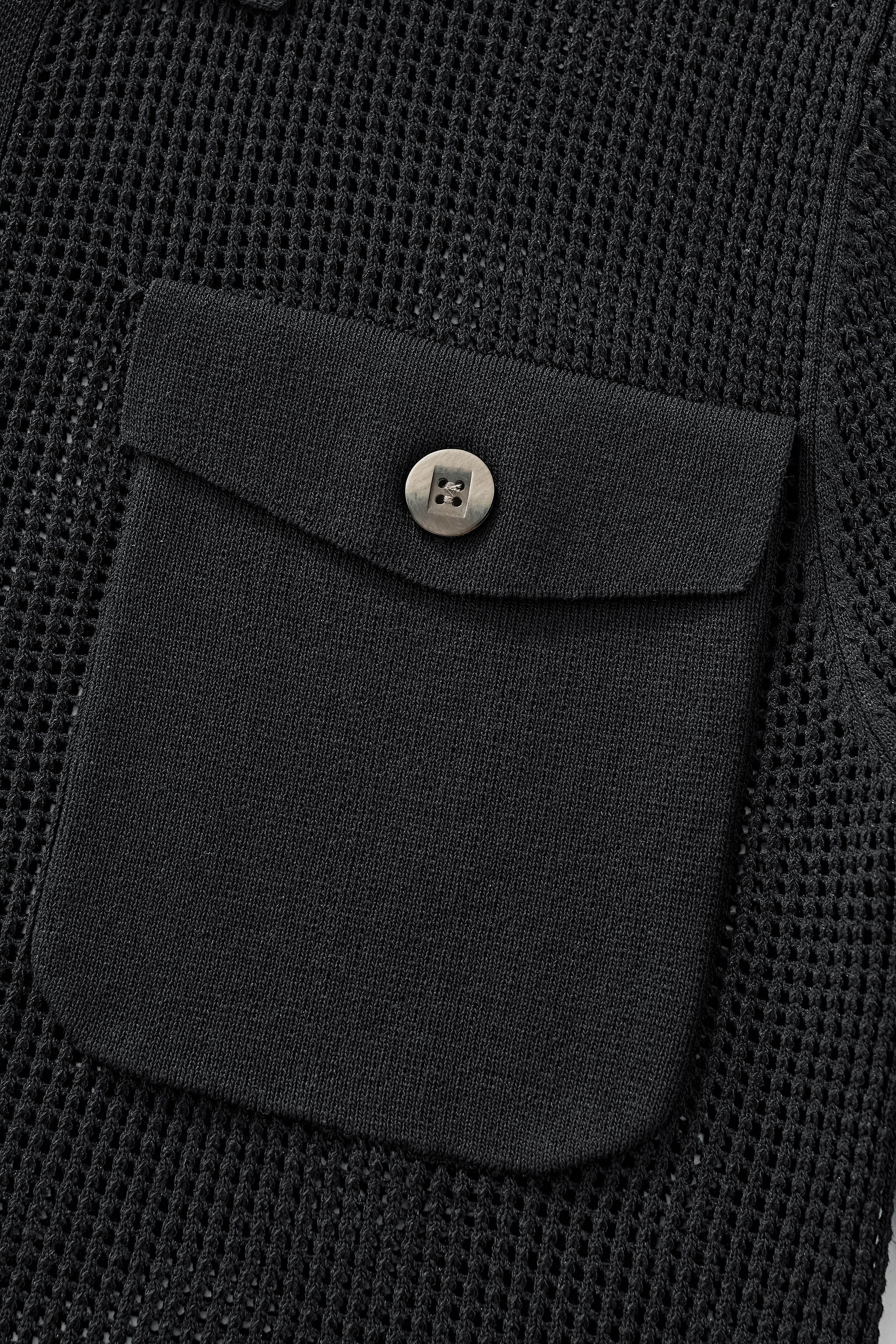 Ventura Mesh Knit LS Shirt BLACK - Image 6