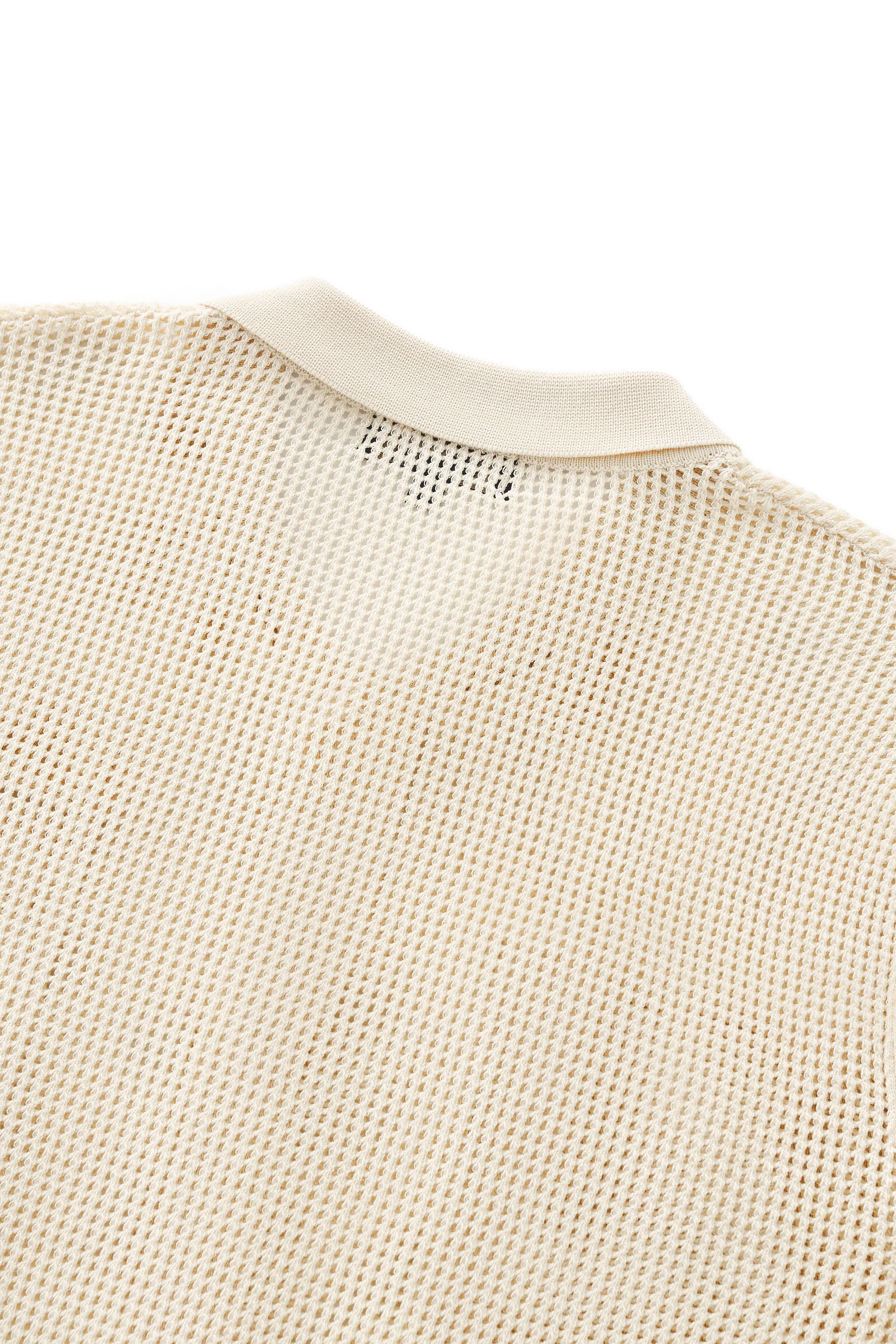 Ventura Mesh Knit LS Shirt IVORY - Image 5