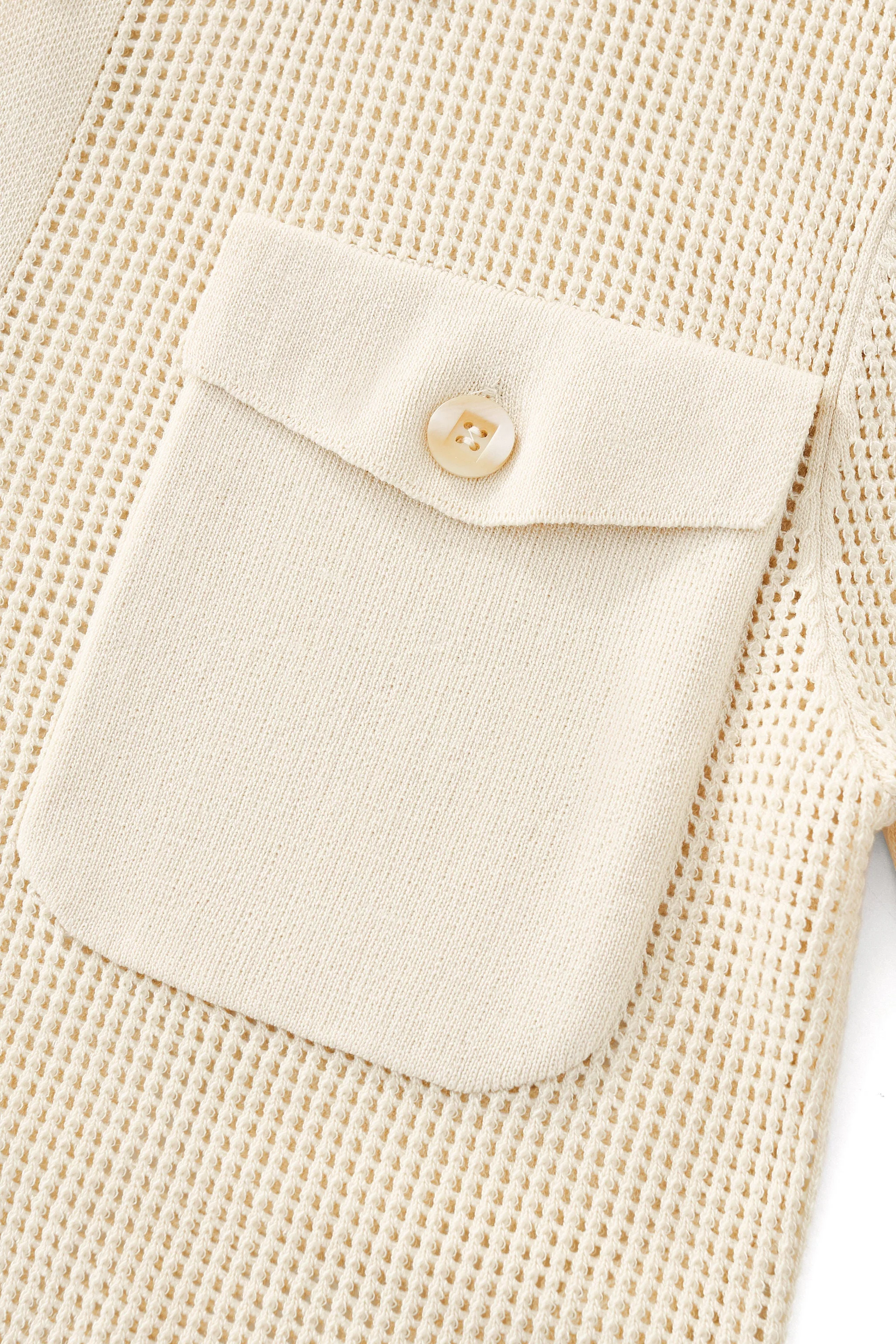 Ventura Mesh Knit LS Shirt IVORY - Image 6