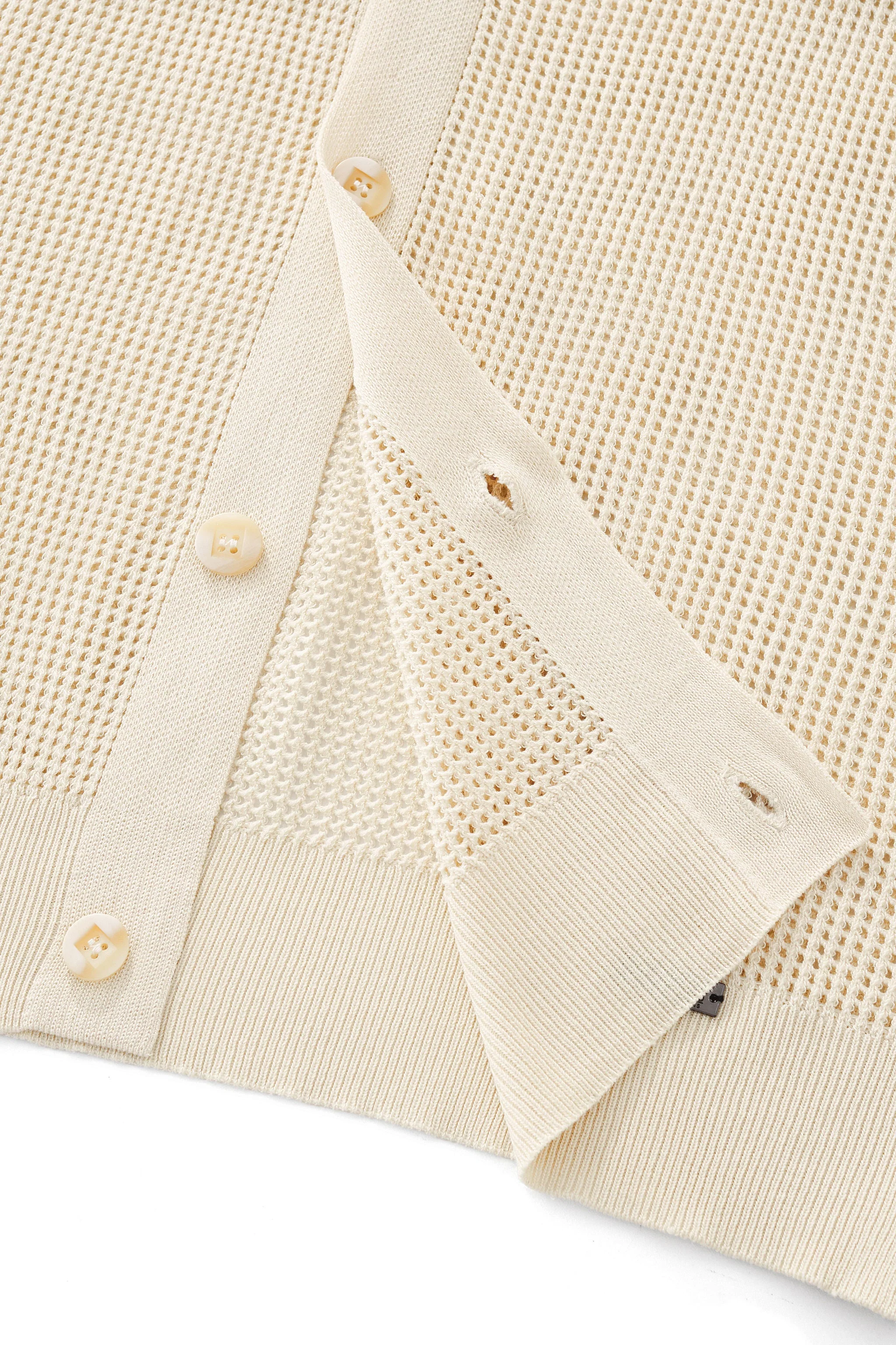 Ventura Mesh Knit LS Shirt IVORY - Image 8