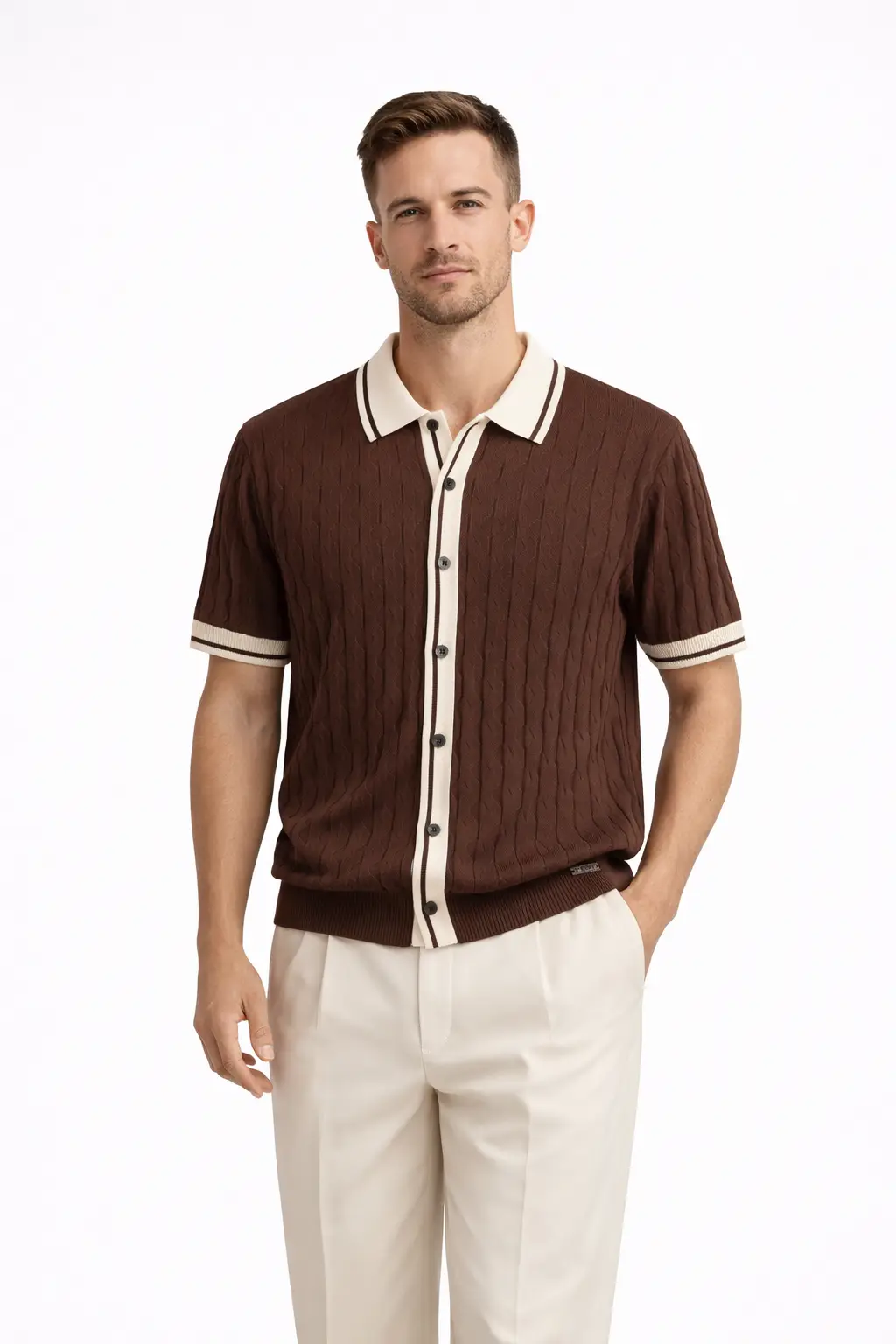 Verona Knit SS Shirt MOCHA - Image 2