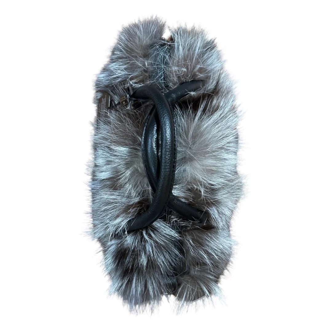 Volare Ladies Silver Fox Fur Handbag - Image 4