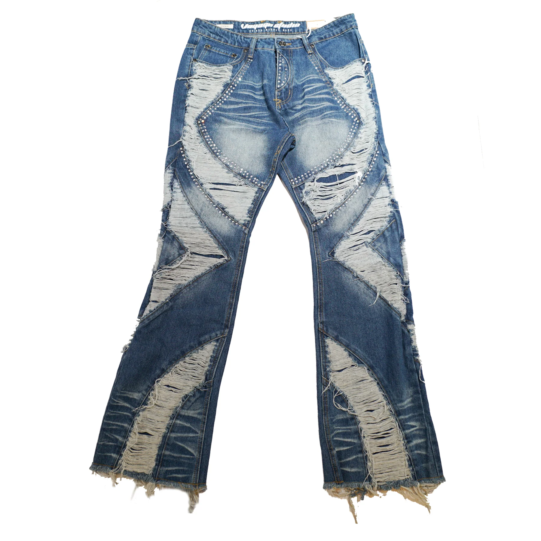 Voyage Studio Shredded Panel Crystal Denim Jeans - Image 2