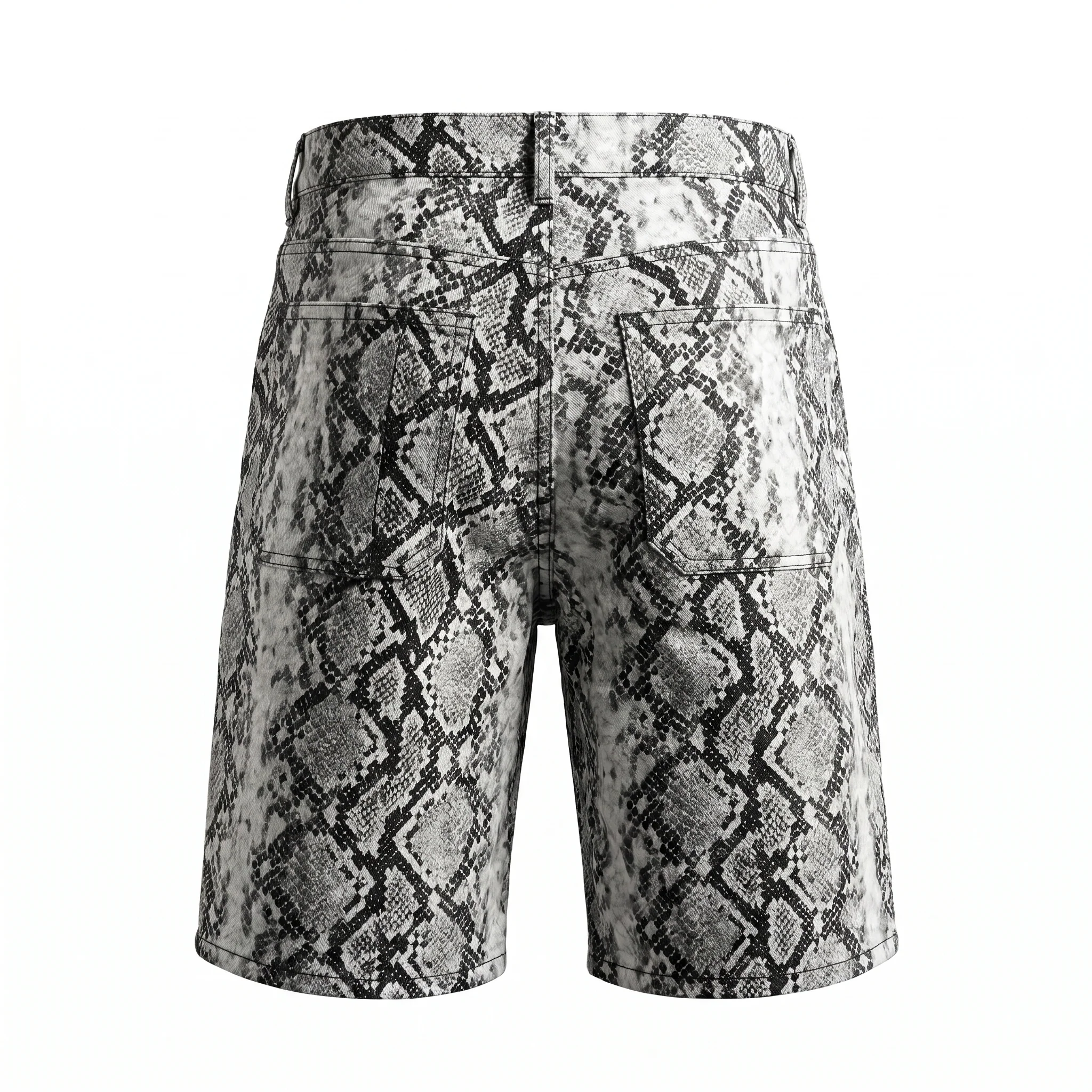 Waimea Python Pattern PU Leather Cargo Shorts - Image 2