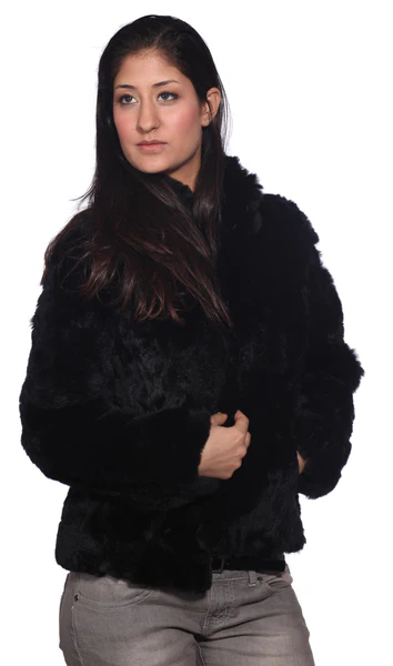 Wilda Leather Lyla Black Fox Fur Coat - Image 3